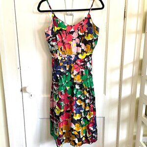 J. Crew Abstract Brushstroke Spaghetti Strap Silk Dress NWT